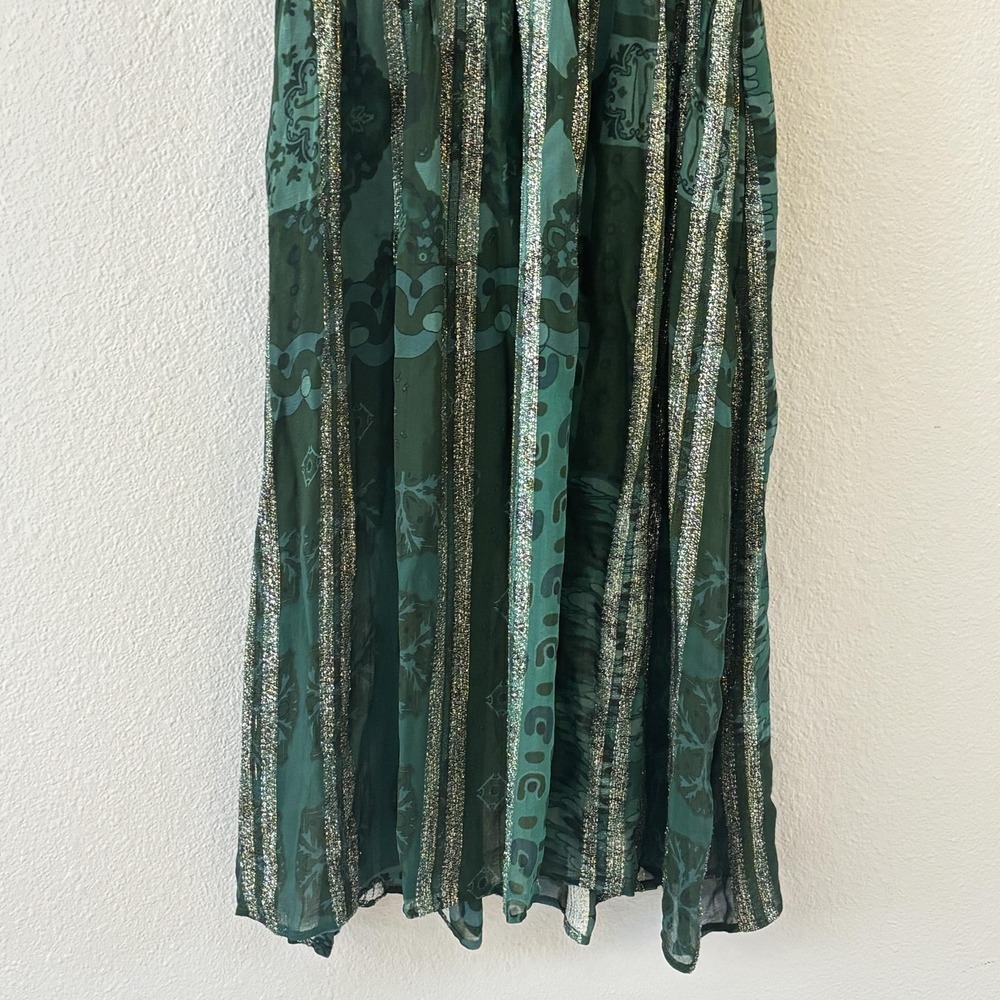 Ciebon Green Spakle Dress Womens‎ S Ruched Fit Flare Midi Cocktail Formal - Picture 4 of 11